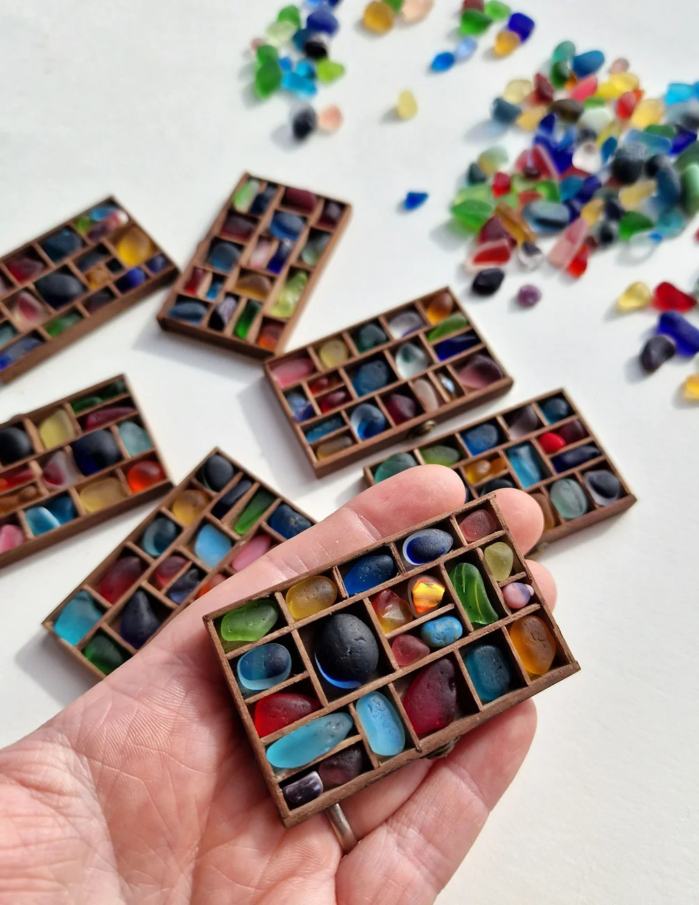 Beachcombing find: 15 Sea Glass Letterpress Trays