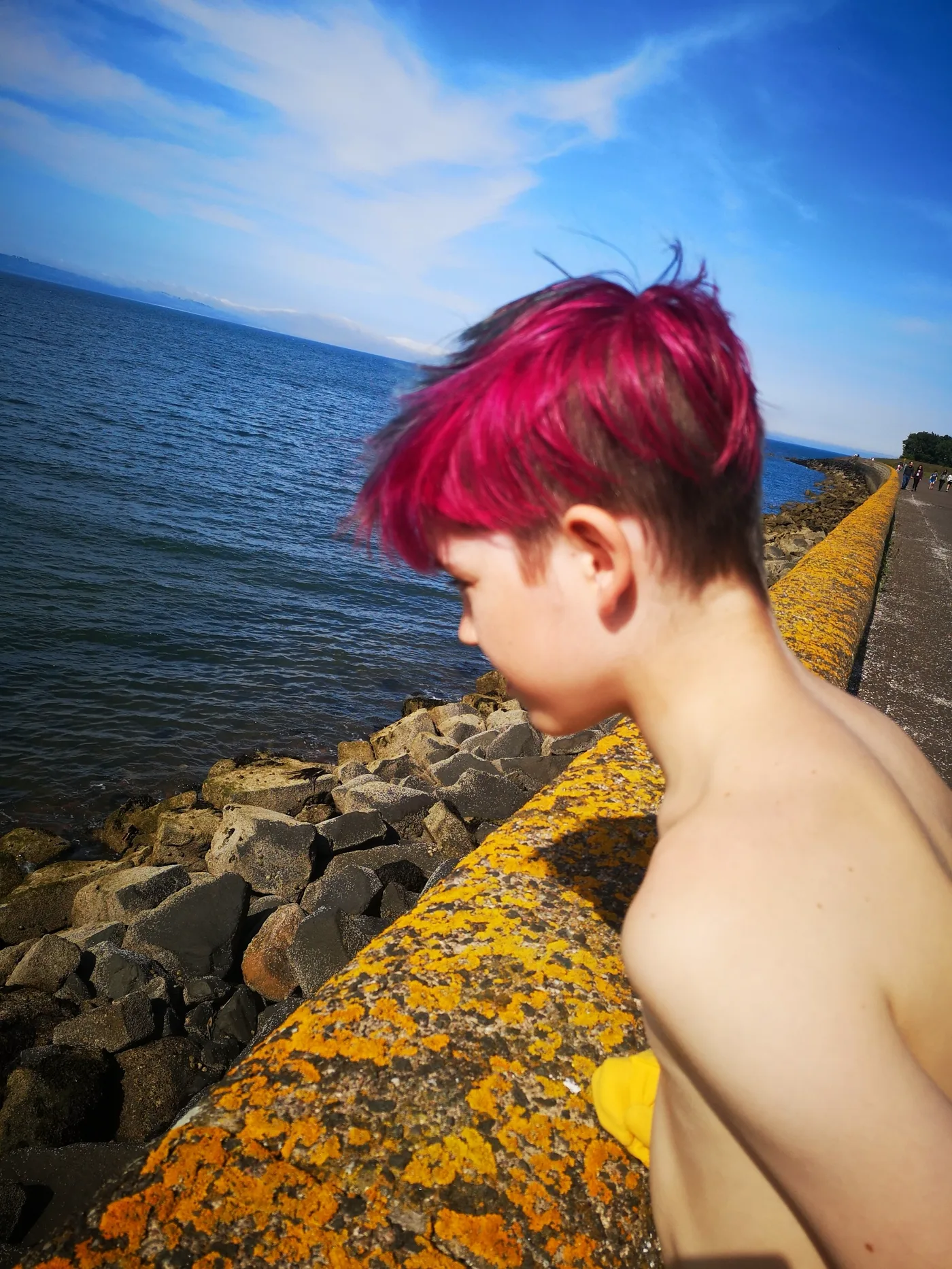 A beachcombing day on a rocky shoreline